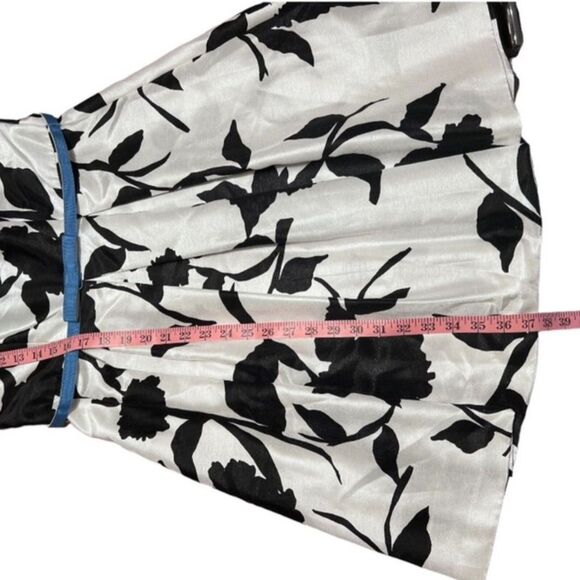 Julian Taylor New York Retro Style Fit & Flare Dress Bow Belt SZ 10 Black White - Picture 7 of 14